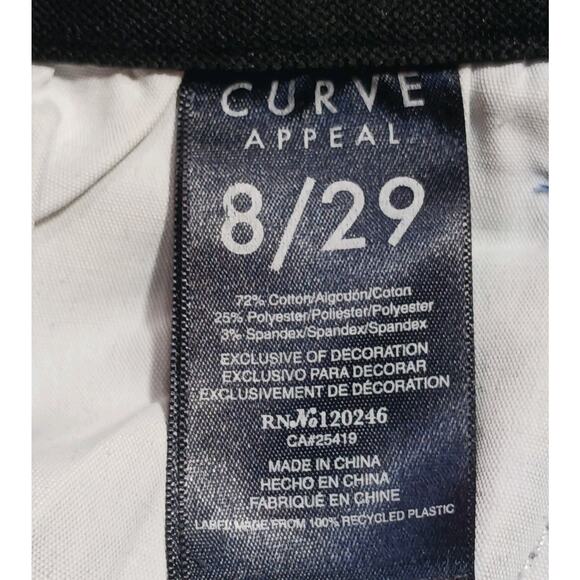 Curve Appeal Skinny Jeans Women's 8/29 Blue High Rise Elastic Waist Stretch EUC - Picture 3 of 14